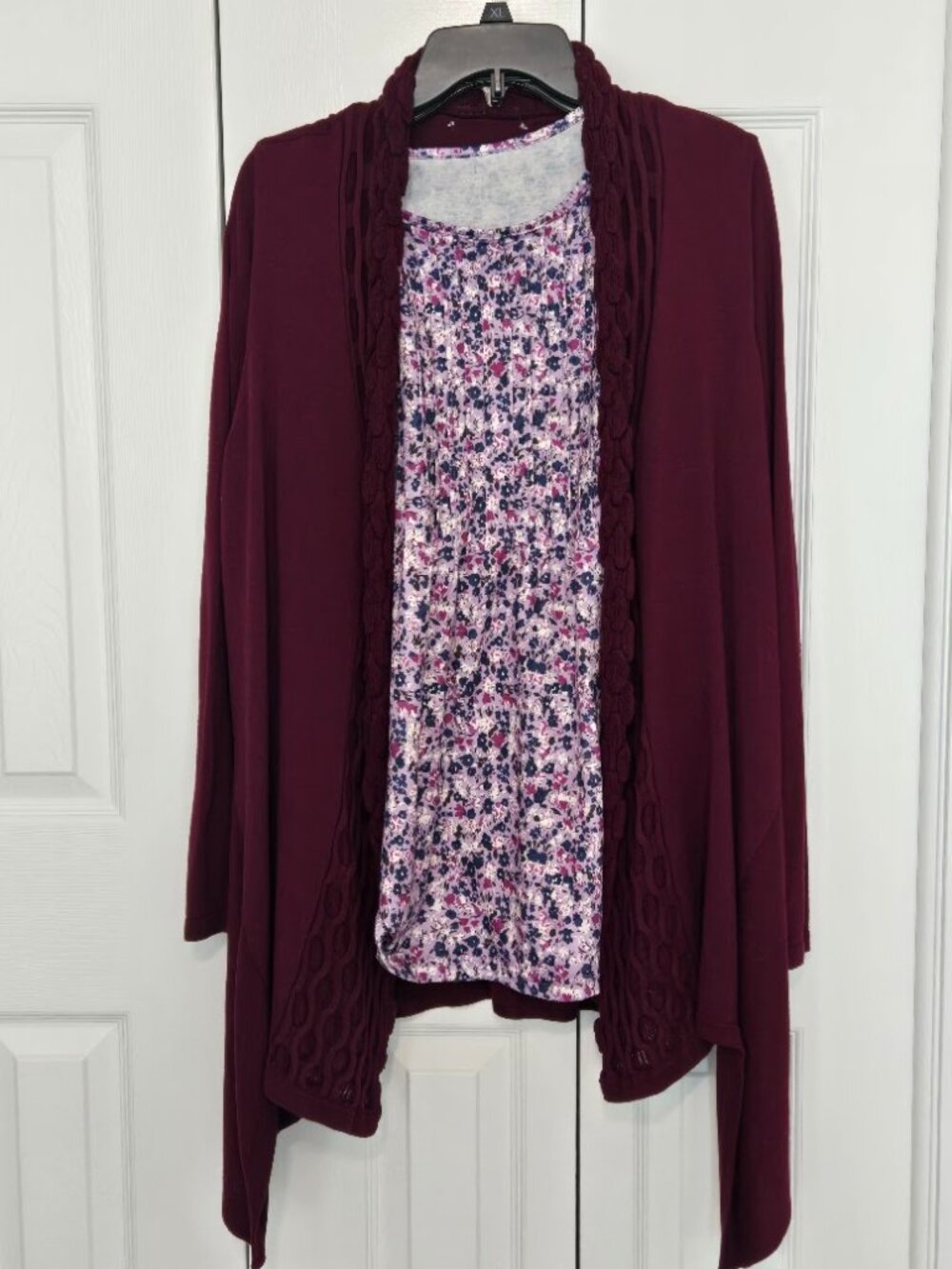 Floral shirt with cardigan